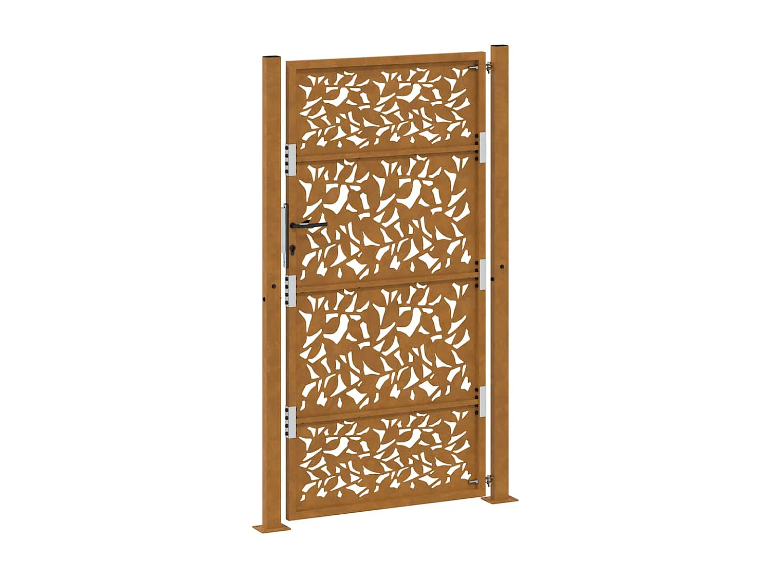 Porte de jardin acier résistant aux intempéries design feuilles