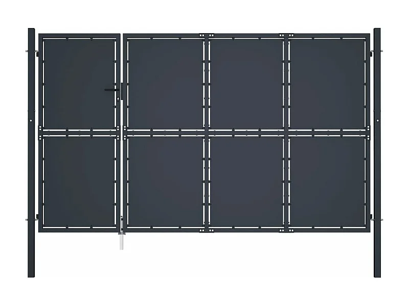 Puerta de jardín de acero 350 x 150 cm antracita