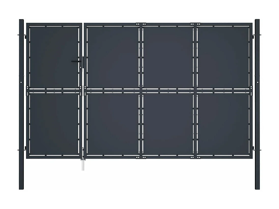Portão de jardim Aço 350 x 150 cm Antracite