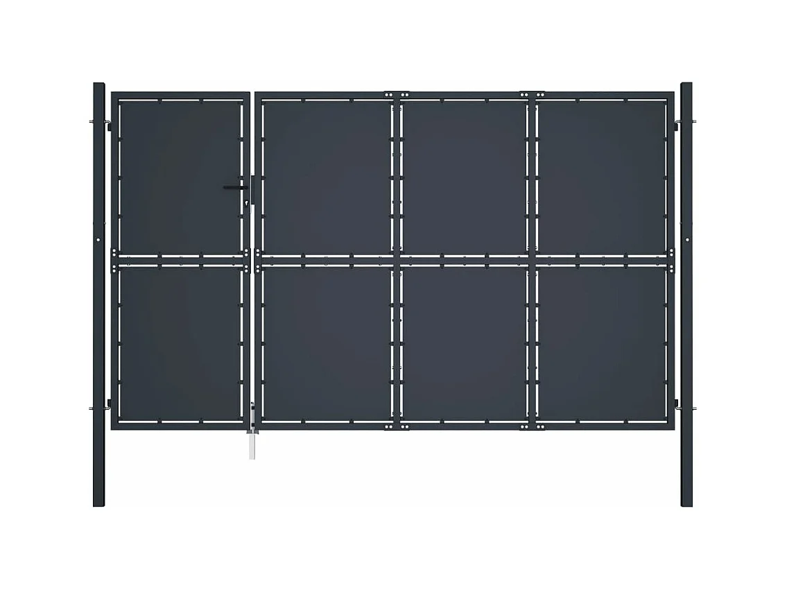 Puerta de jardín de acero 350 x 150 cm antracita