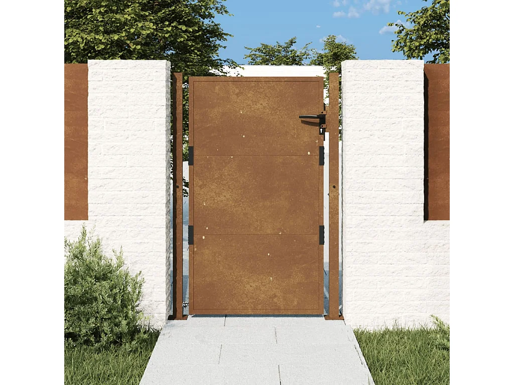 Portail de jardin 105x130 cm acier corten