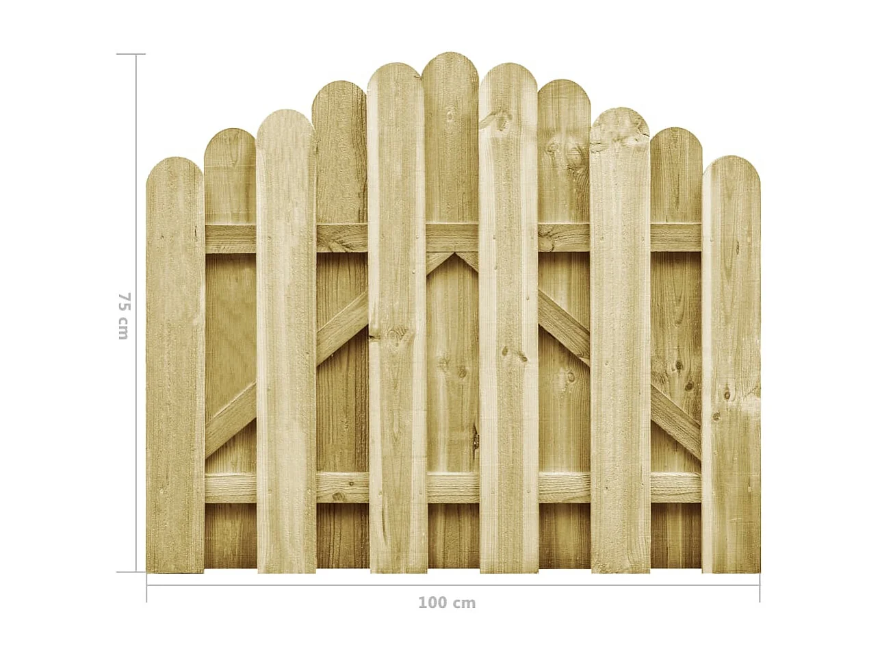 Portail de jardin bois de pin imprégné 100x75 cm