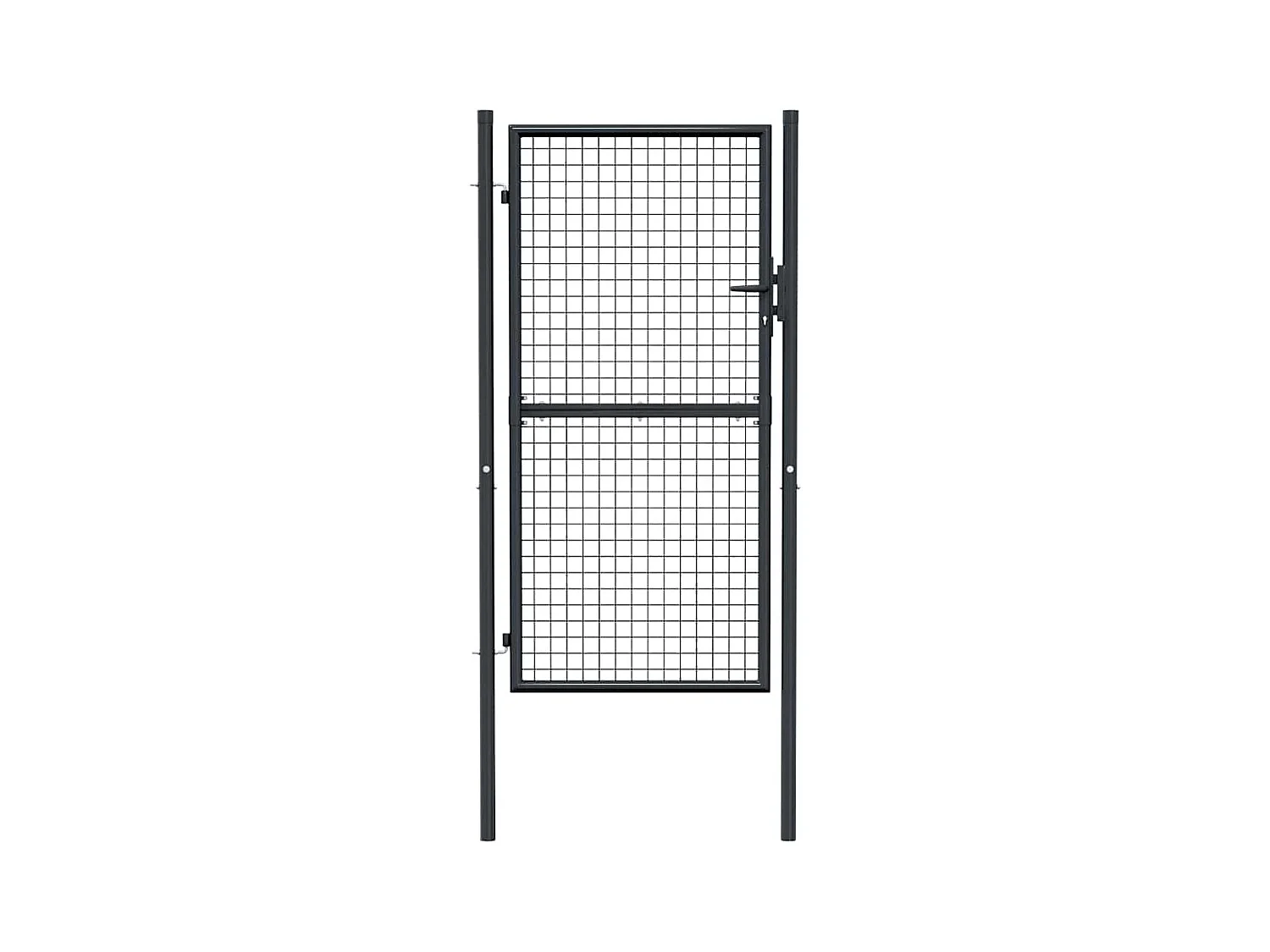 Cancello in rete da giardino Acciaio zincato 100 x 225 cm Grigio