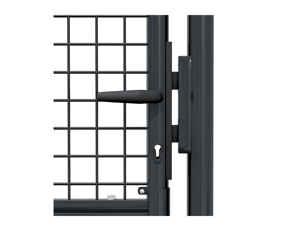 Cancello in rete da giardino Acciaio zincato 100 x 225 cm Grigio