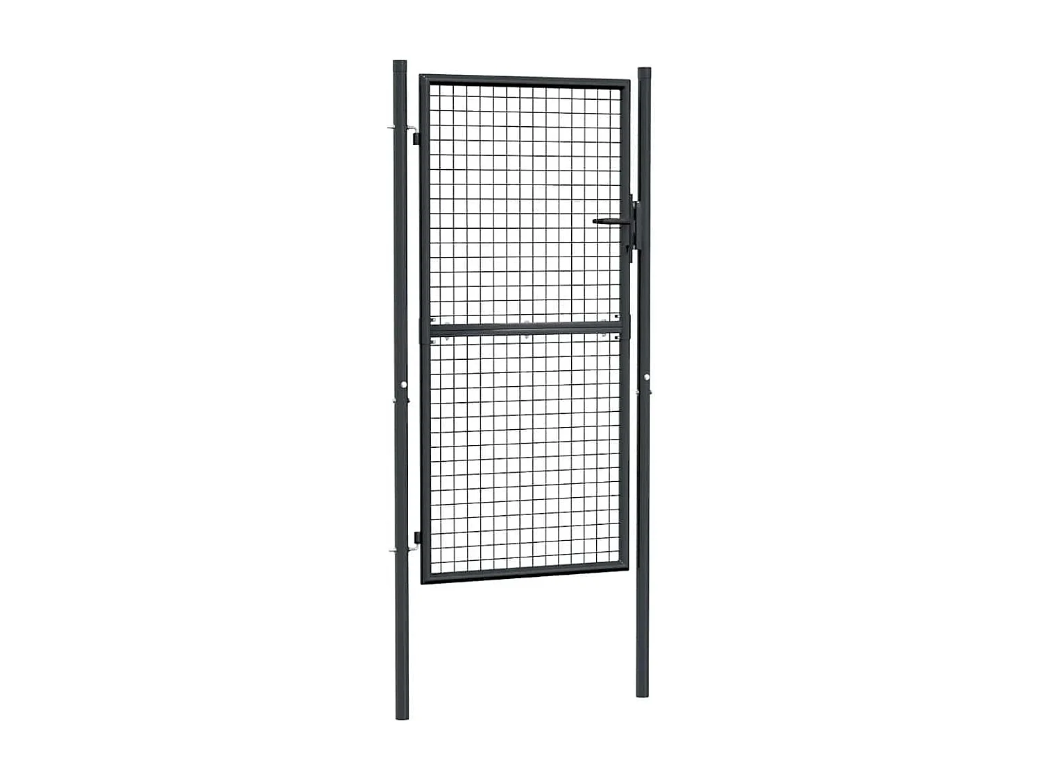 Portail en maille de jardin Acier galvanisé 100 x 225 cm Gris