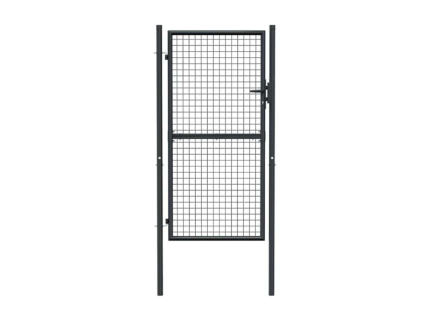 Portail en maille de jardin Acier galvanisé 100 x 225 cm Gris
