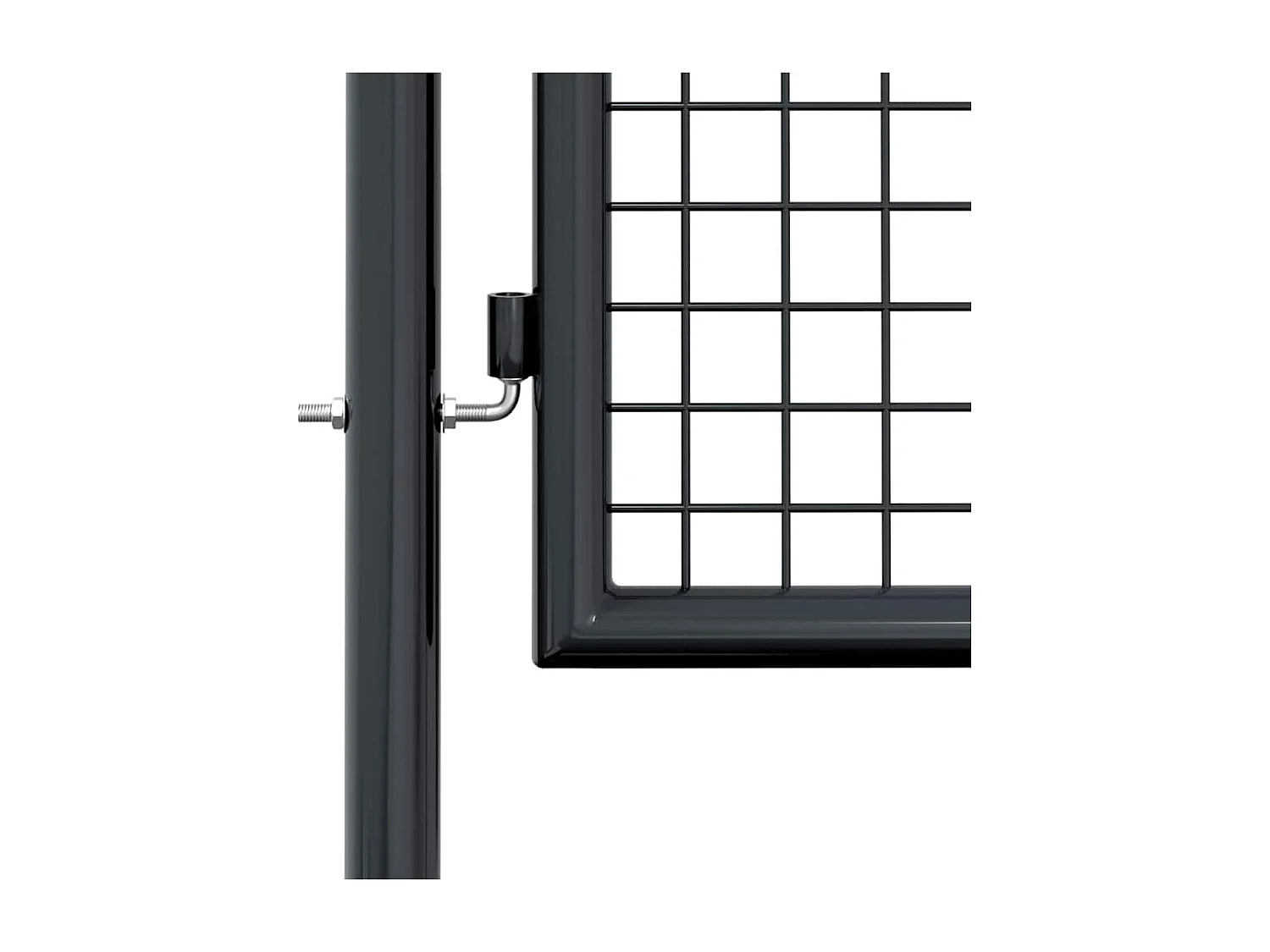 Portail en maille de jardin Acier galvanisé 100 x 225 cm Gris