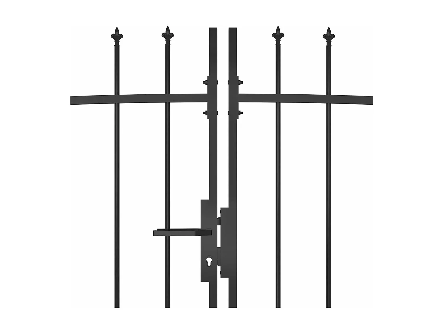 Puerta para valla de jardín con punta de lanza, 5 x 2,45 m, color negro