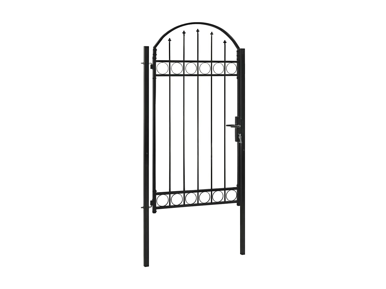 Portail de jardin avec dessus arqué Acier 100x250 cm Noir