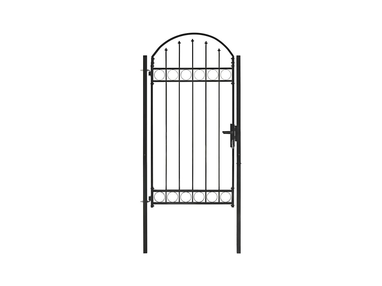 Portail de jardin avec dessus arqué Acier 100x250 cm Noir