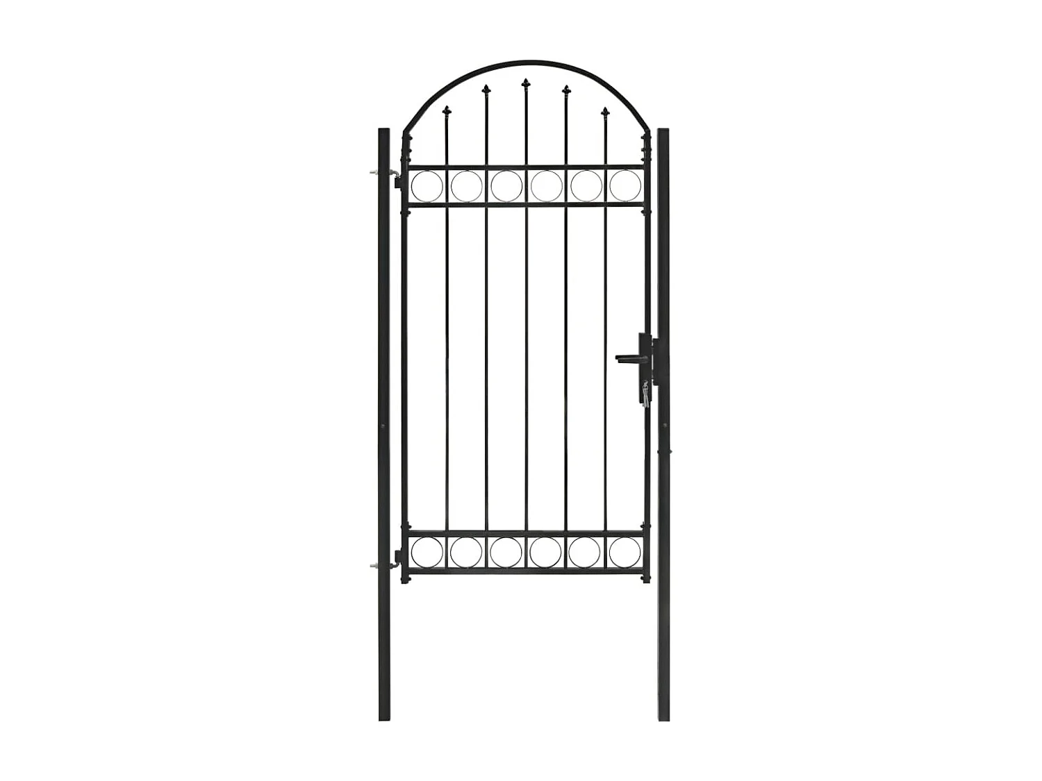 Portail de jardin avec dessus arqué Acier 100x250 cm Noir