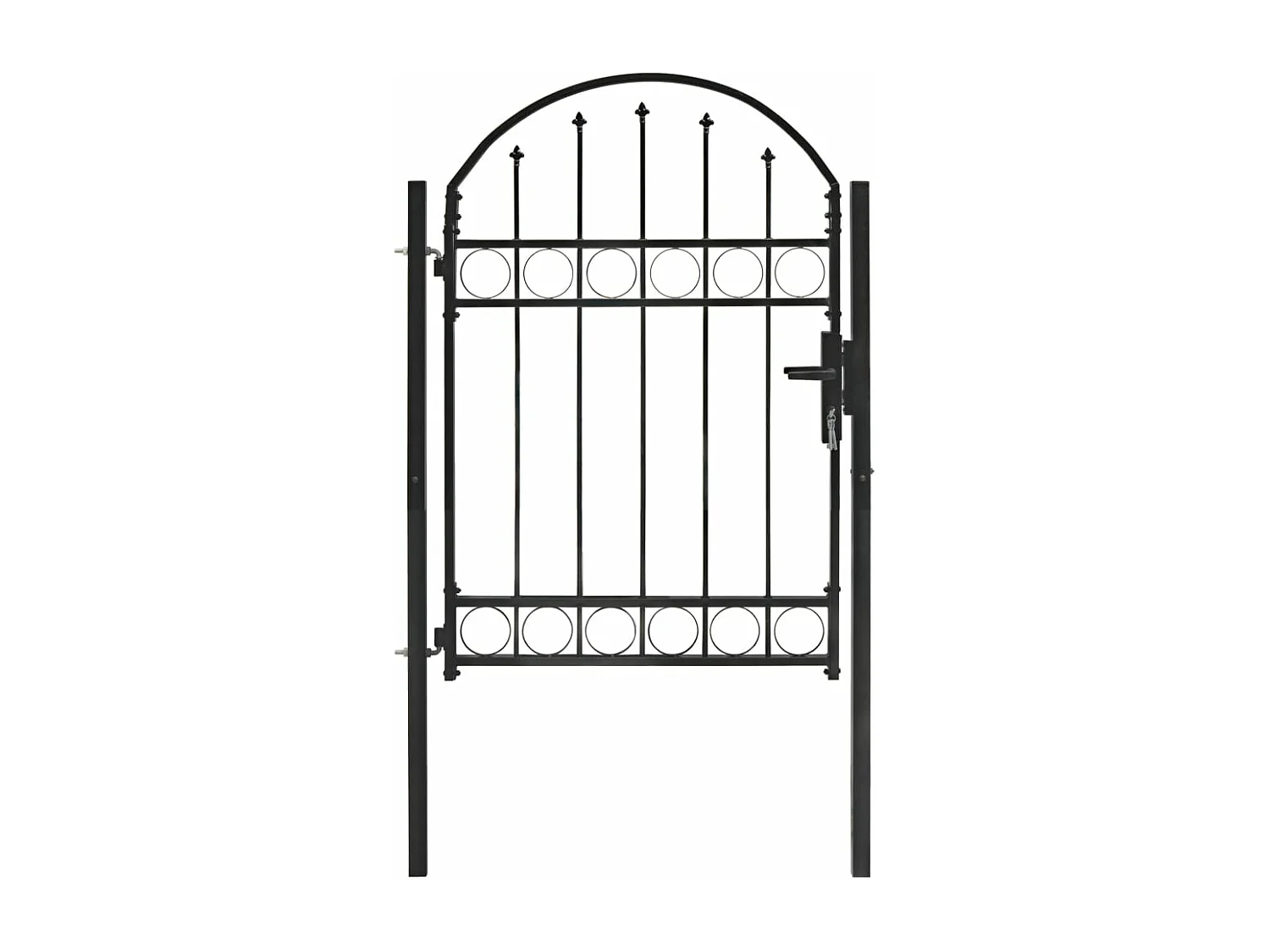 Portail de jardin avec dessus arqué Acier 100 x 125 cm Noir