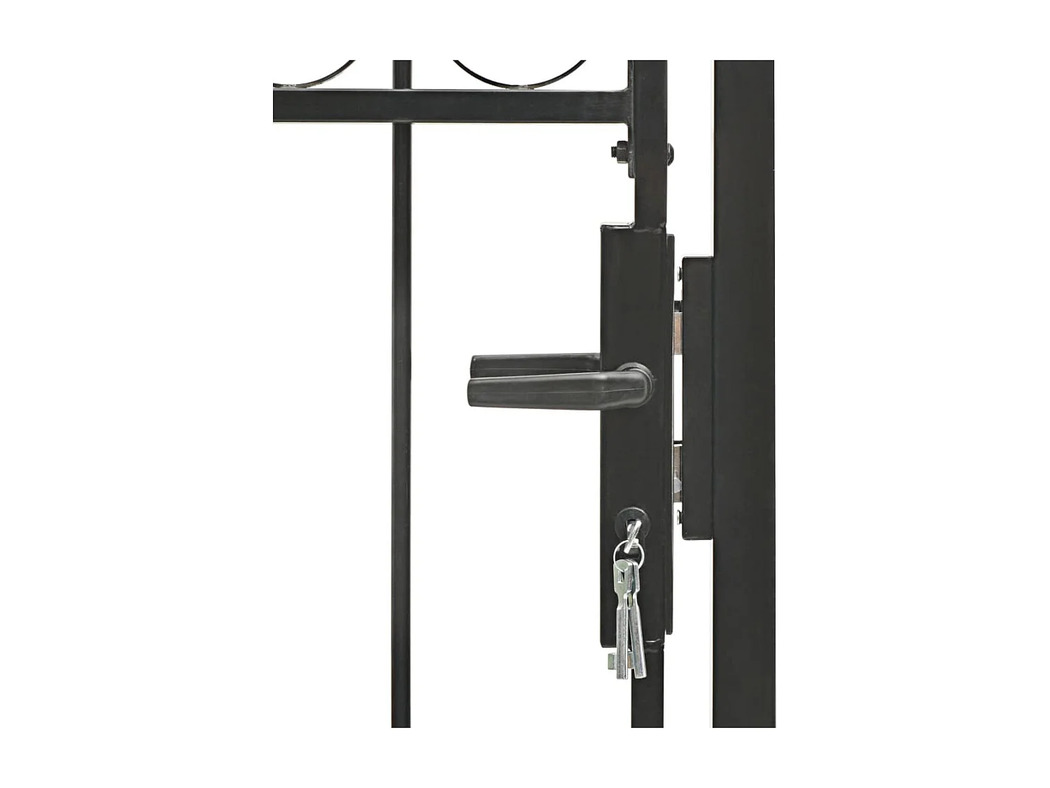 Portail de jardin avec dessus arqué Acier 100 x 125 cm Noir