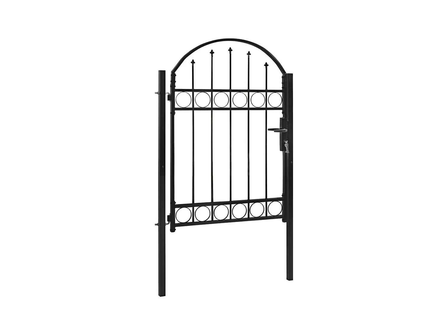 Portail de jardin avec dessus arqué Acier 100 x 125 cm Noir