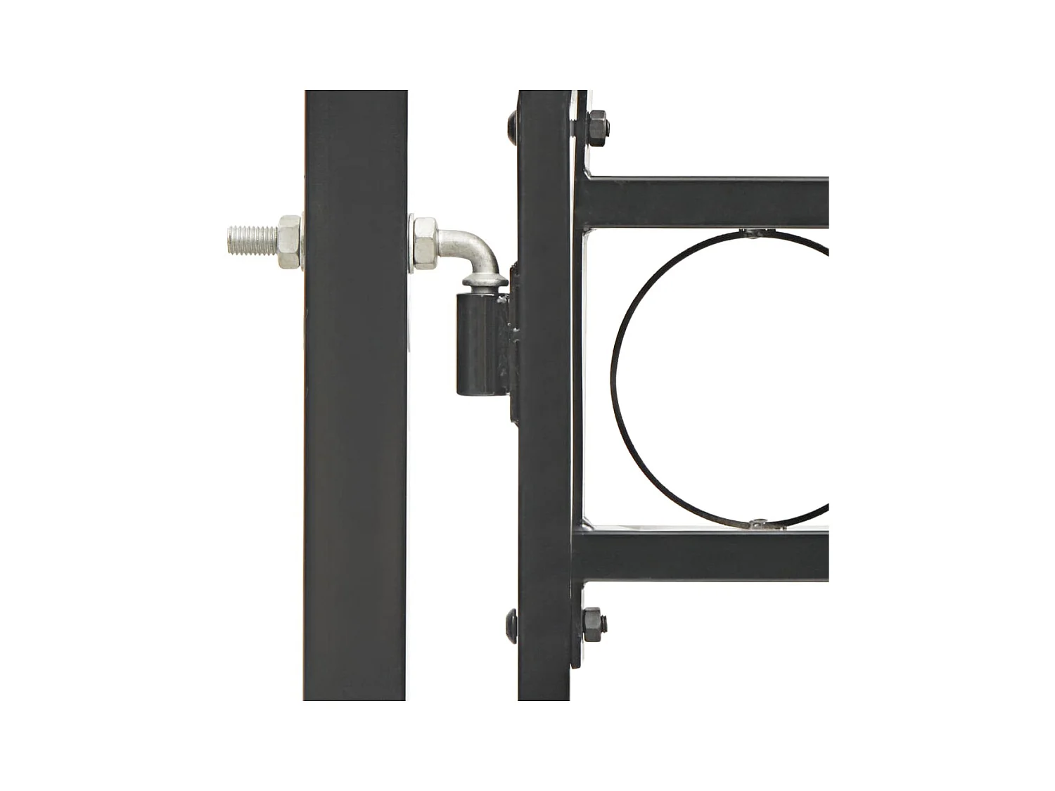 Portail de jardin avec dessus arqué Acier 100 x 125 cm Noir