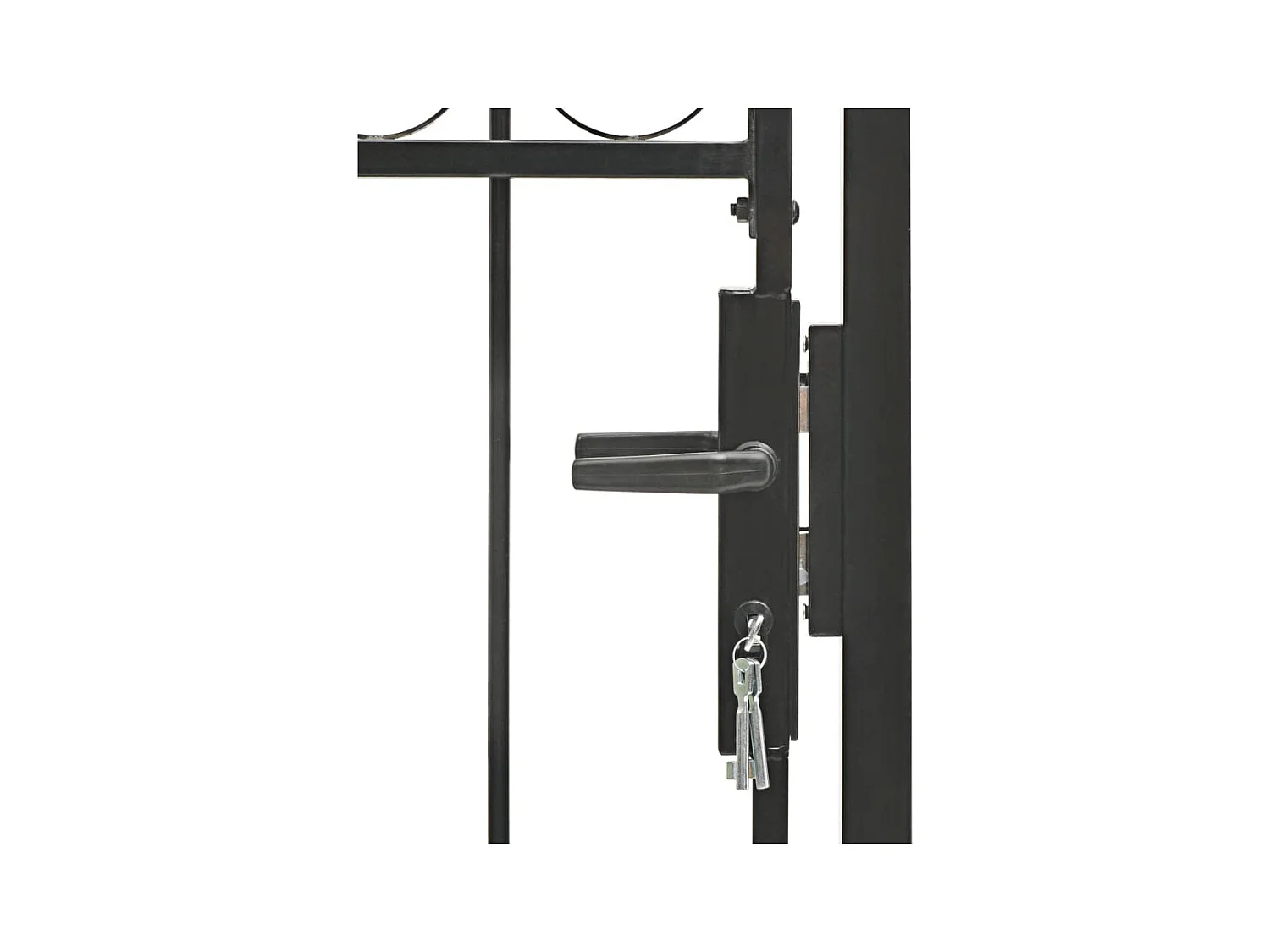 Portail de jardin avec dessus arqué Acier 100 x 125 cm Noir