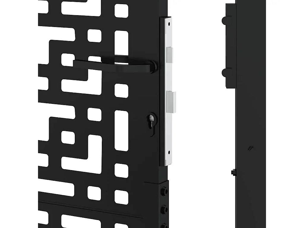 Schwarzes Gartentor 105x130 cm Stahl Kreuzdesign