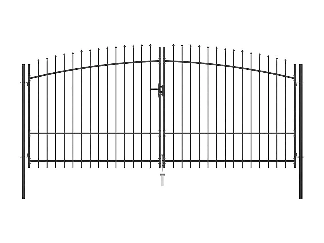 Double portail avec haut sous forme de lance 400 x 225 cm