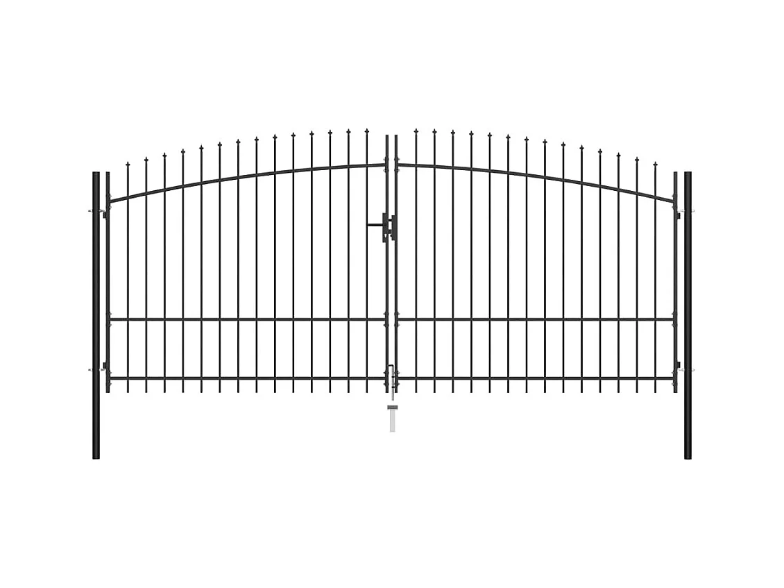 Puerta doble con remate en forma de lanza 400 x 225 cm