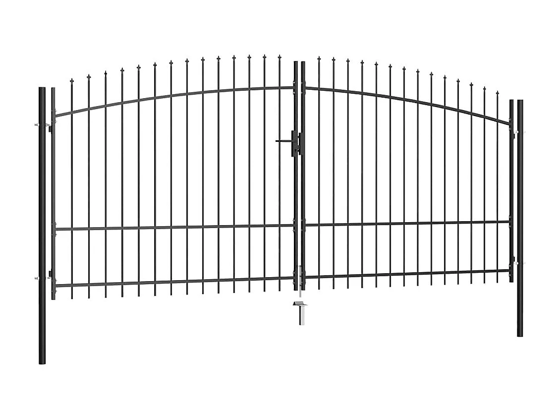 Double portail avec haut sous forme de lance 400 x 225 cm