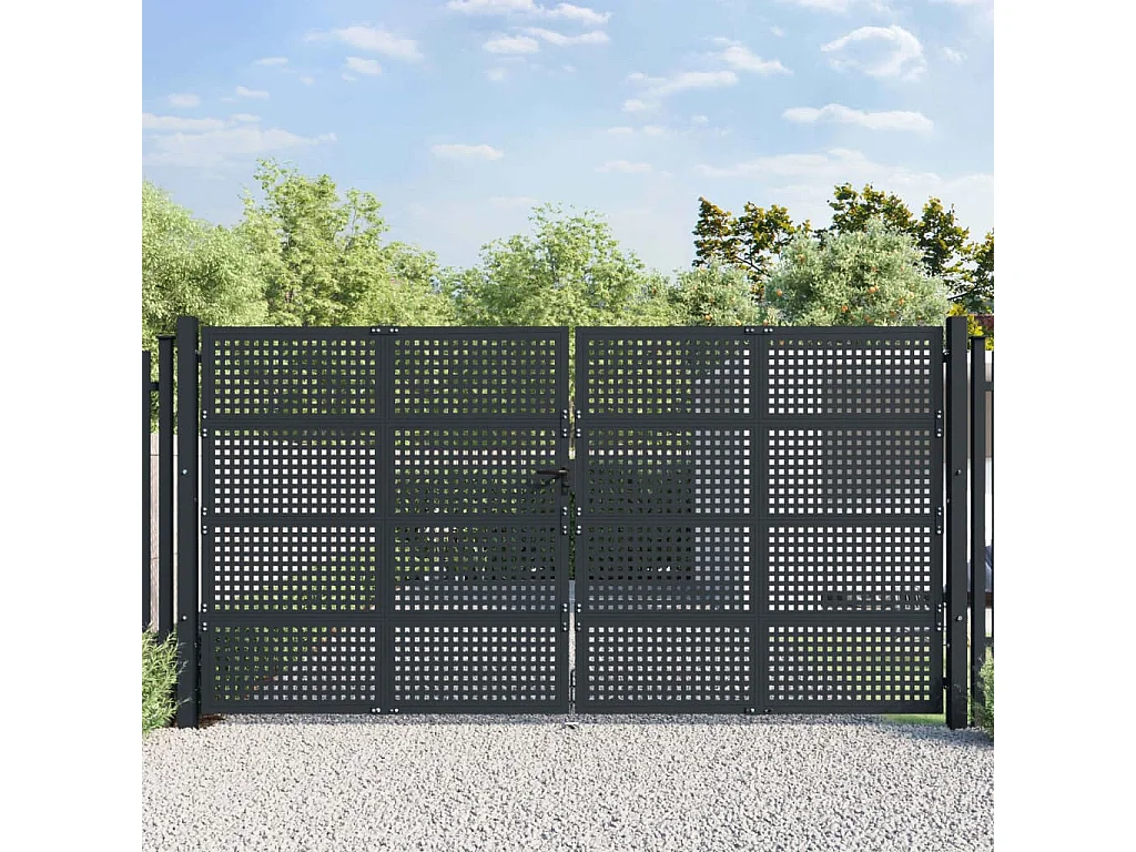 Anthrazit Gartentor 400x200 cm Stahl