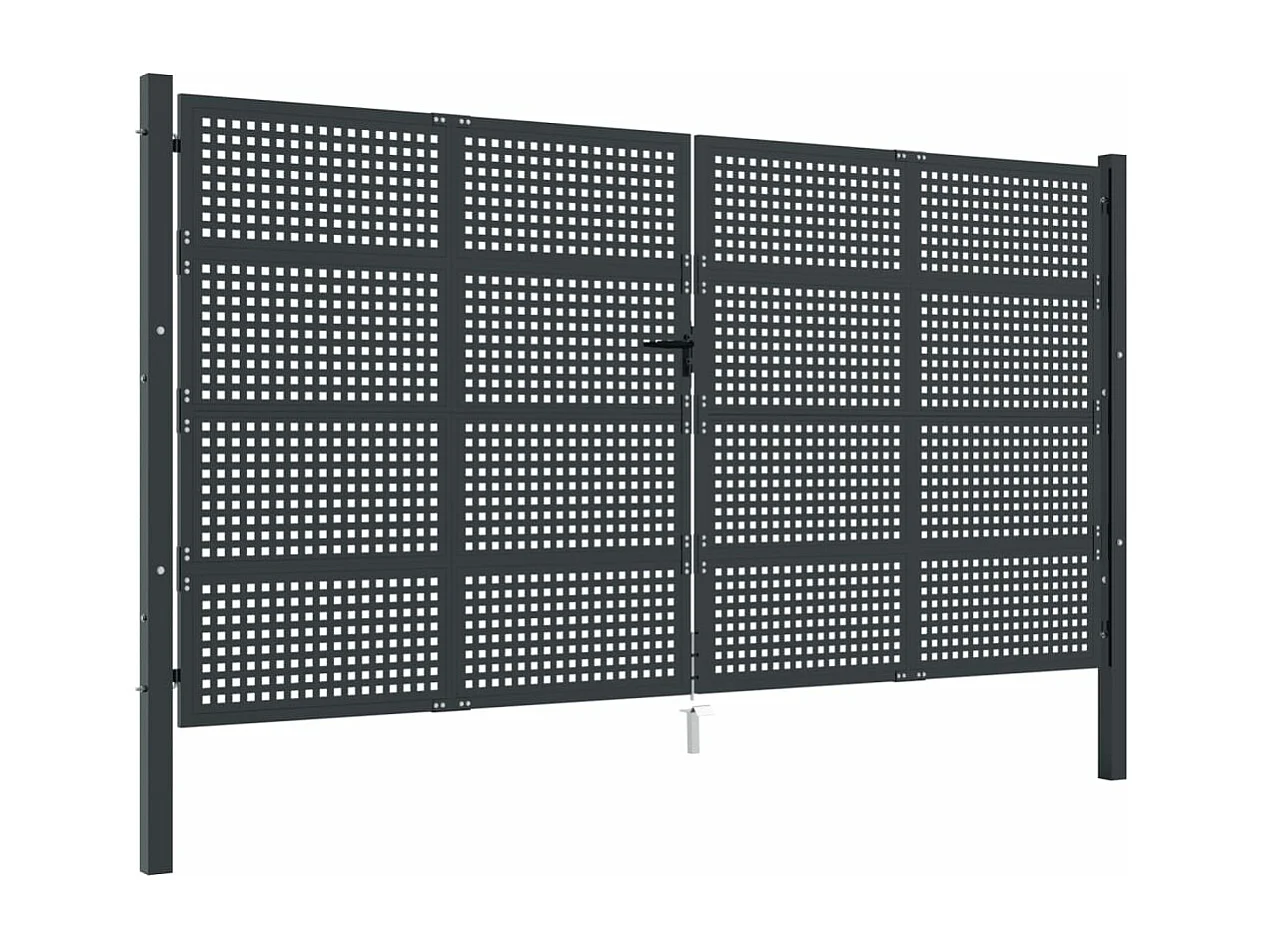 Anthrazit Gartentor 400x200 cm Stahl