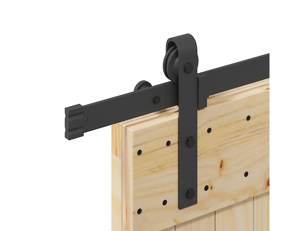 Porte coulissante et kit de quincaillerie 70x210 cm pin massif