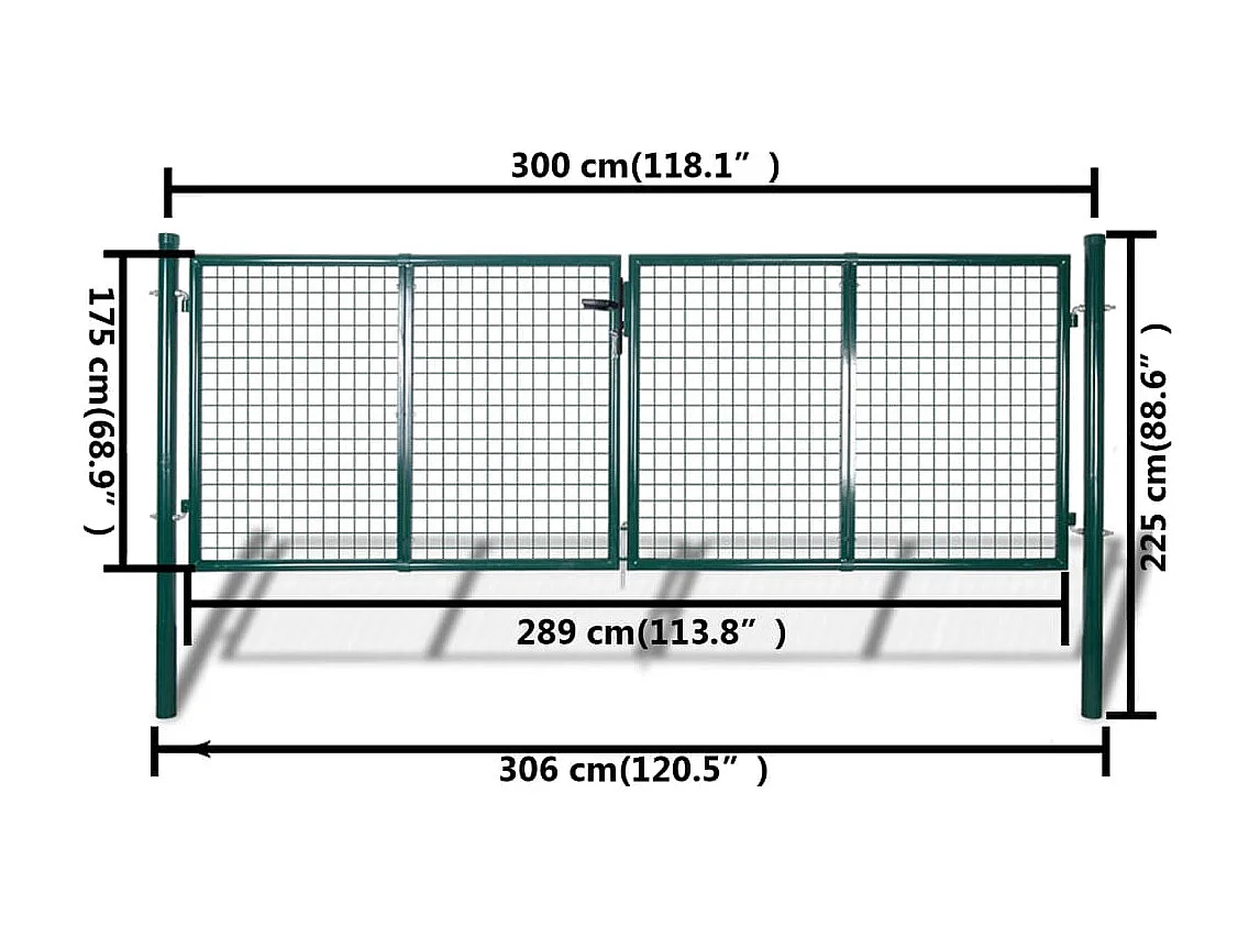 Cancello in rete metallica zincata 289 x 175 cm / 306 x 225 cm