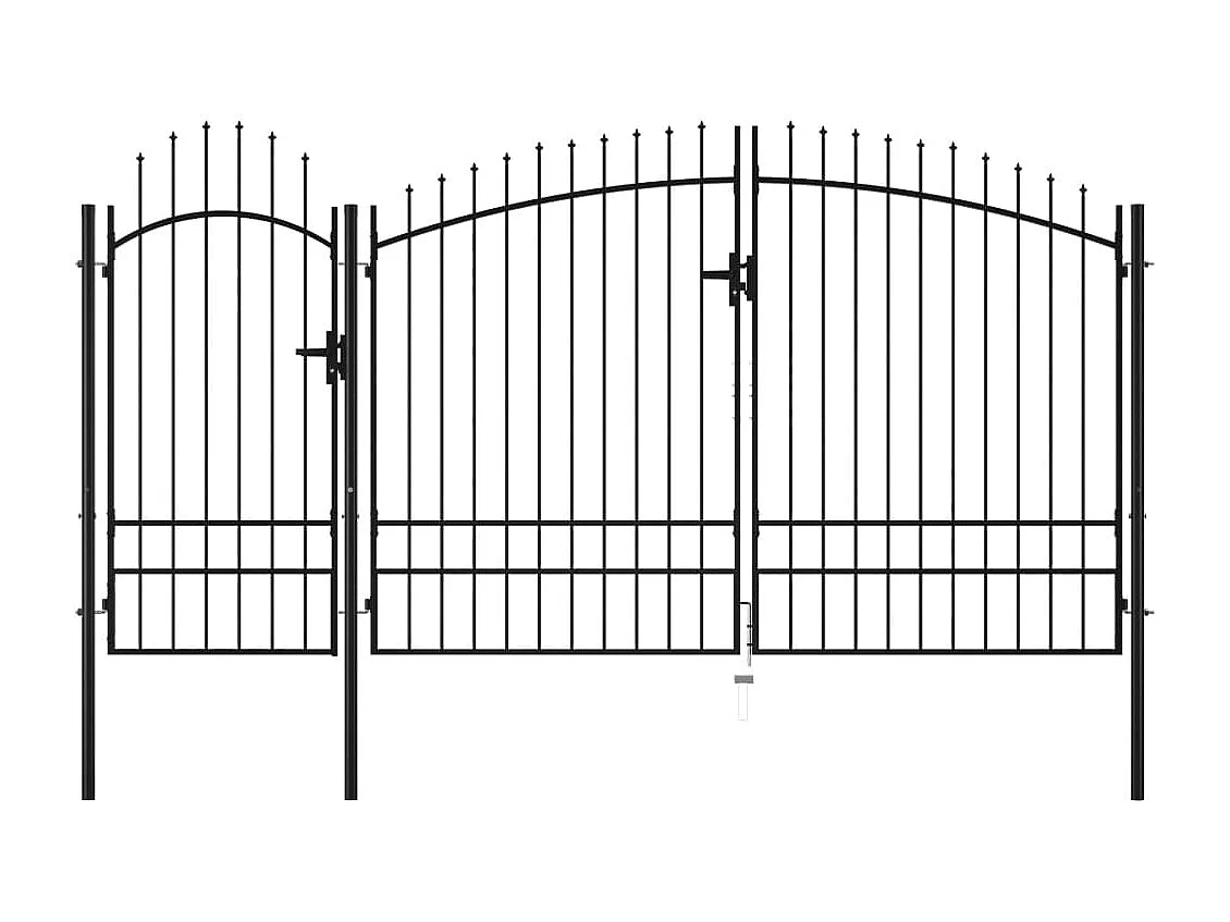 Portão de jardim Aço 2,45 x 4 m Preto