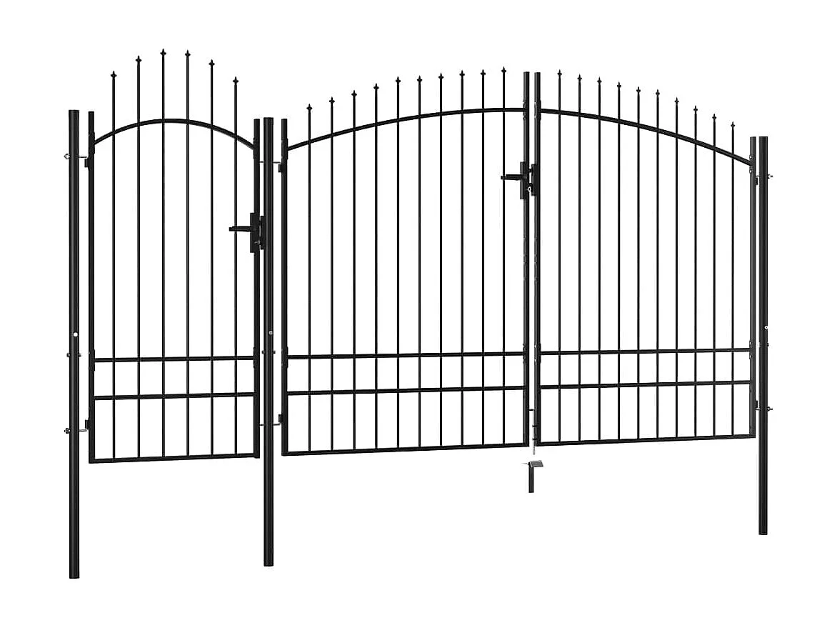 Portão de jardim Aço 2,45 x 4 m Preto