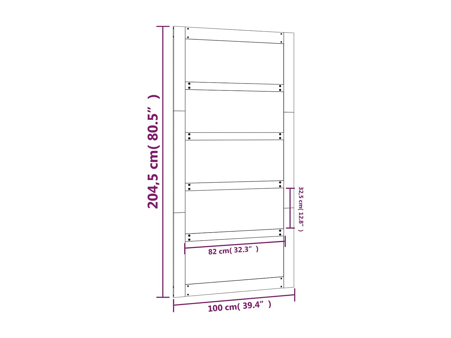 Porta da fienile 100x1,8x204,5 cm Legno di pino massiccio
