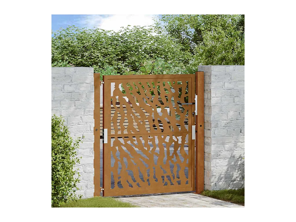 Porte jardin acier résistant aux intempéries conception tracés
