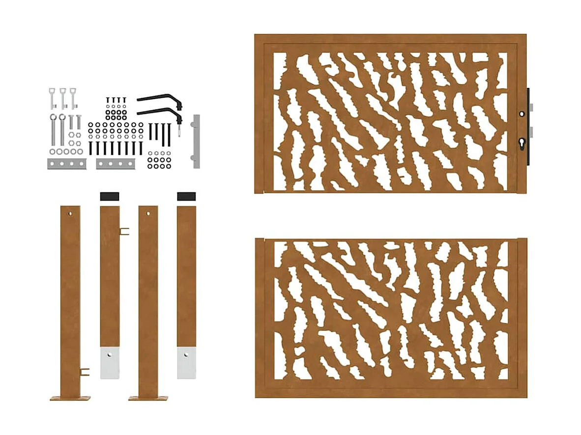 Weerbestendige stalen tuinpoort met traceerbaar design