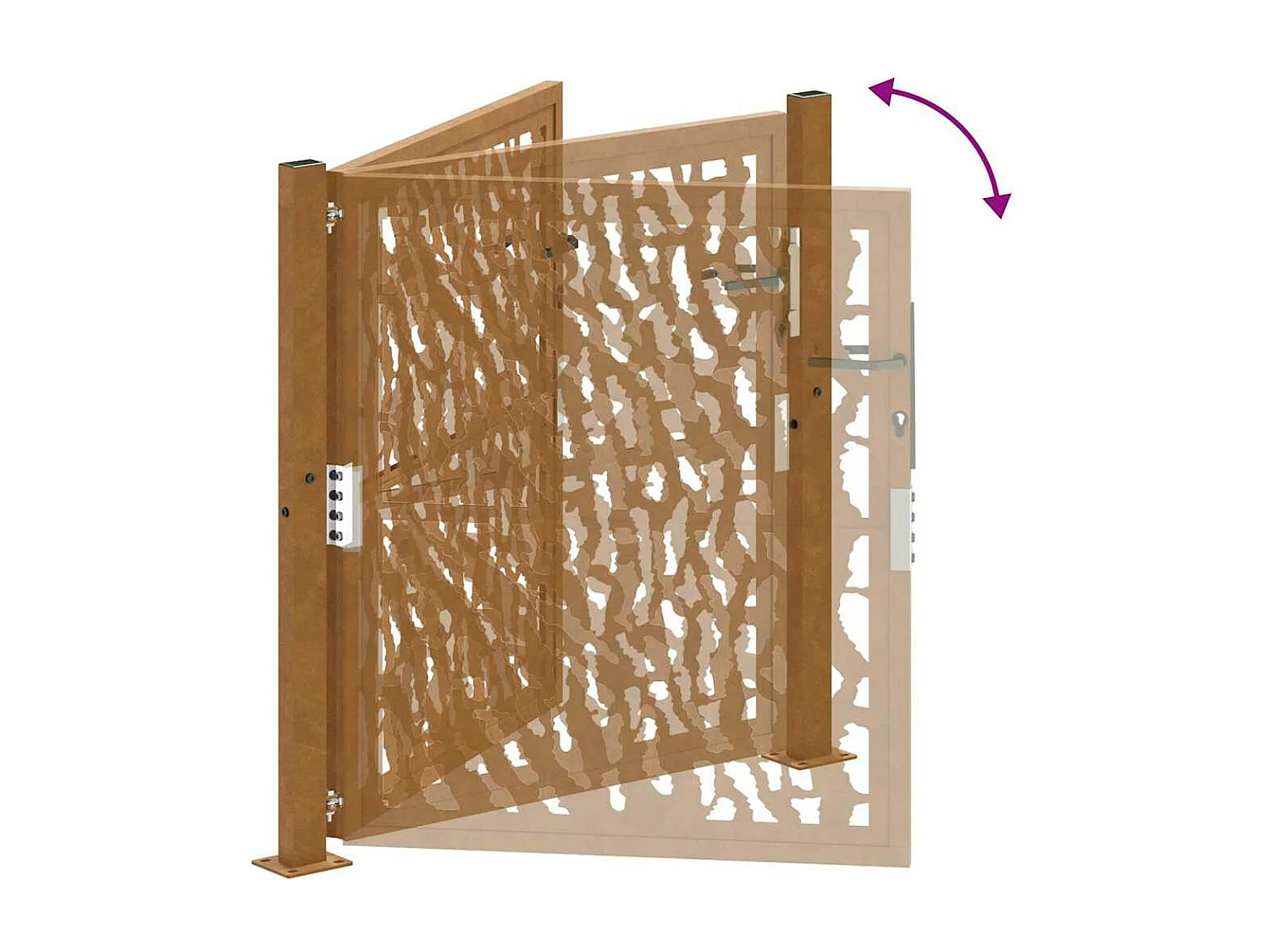 Weerbestendige stalen tuinpoort met traceerbaar design