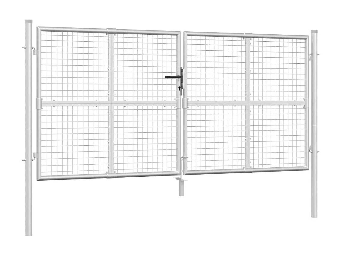 Tuinpoort zilver gaas 300x175 cm gegalvaniseerd staal