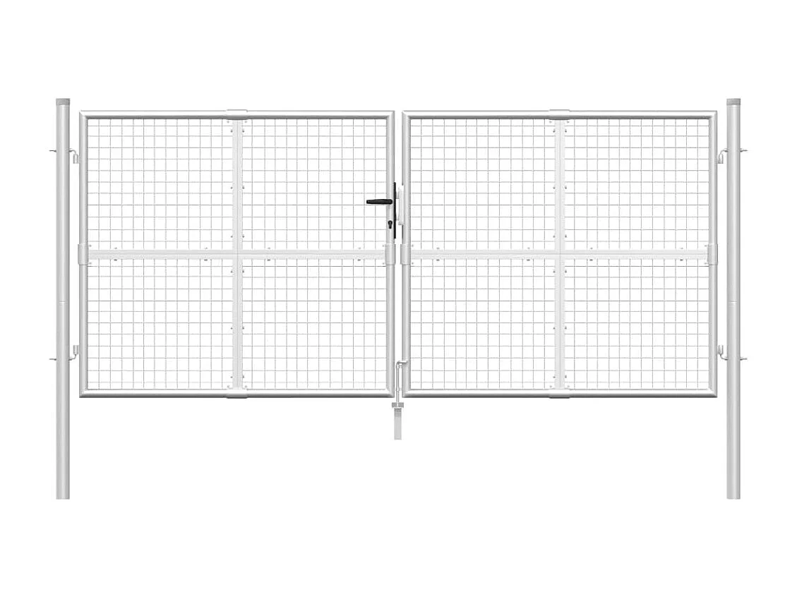 Tuinpoort zilver gaas 300x175 cm gegalvaniseerd staal