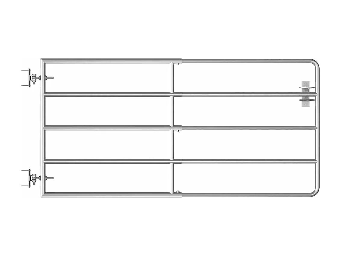 5-bar poort Staal (95-170)x90 cm Zilver