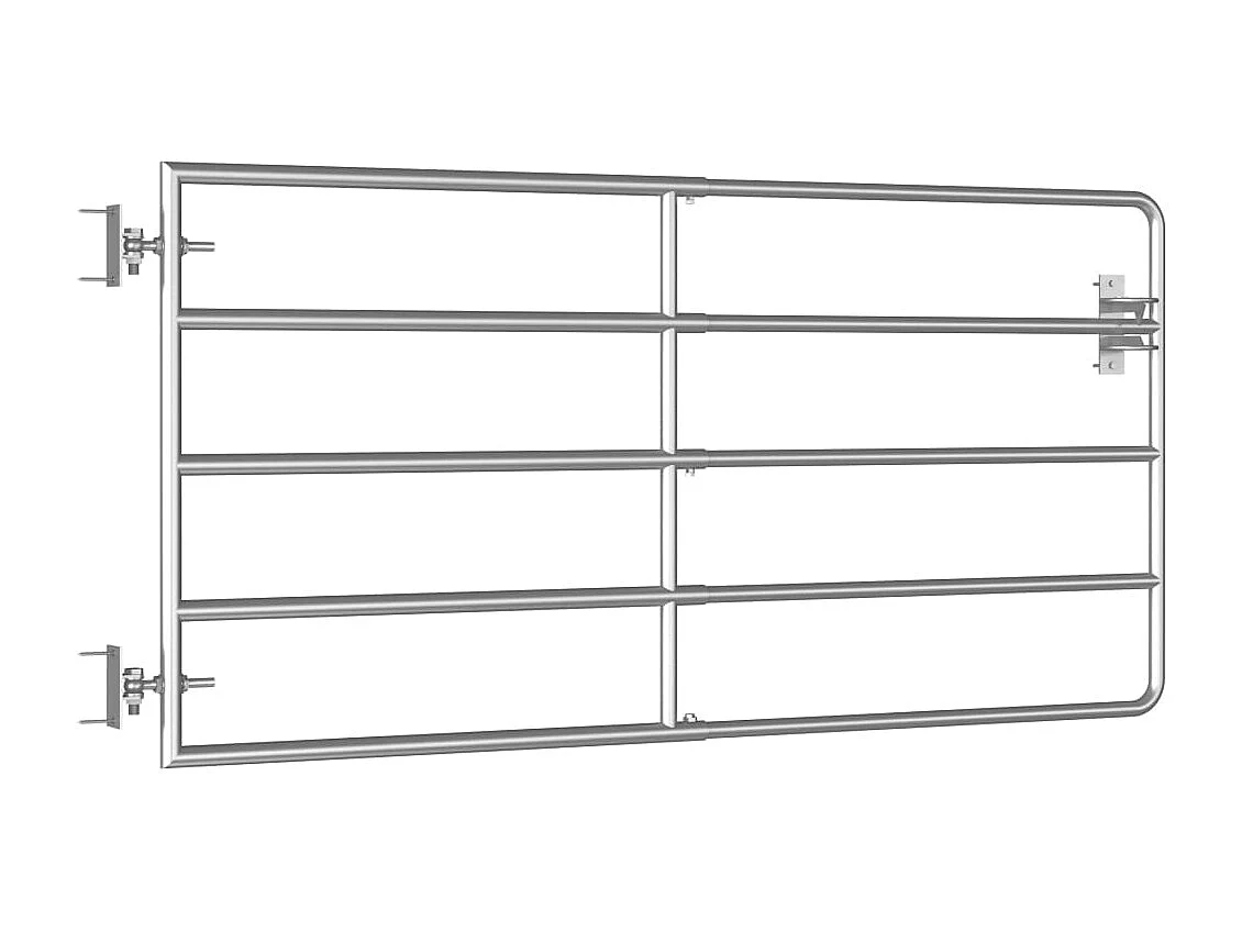 5-bar poort Staal (95-170)x90 cm Zilver