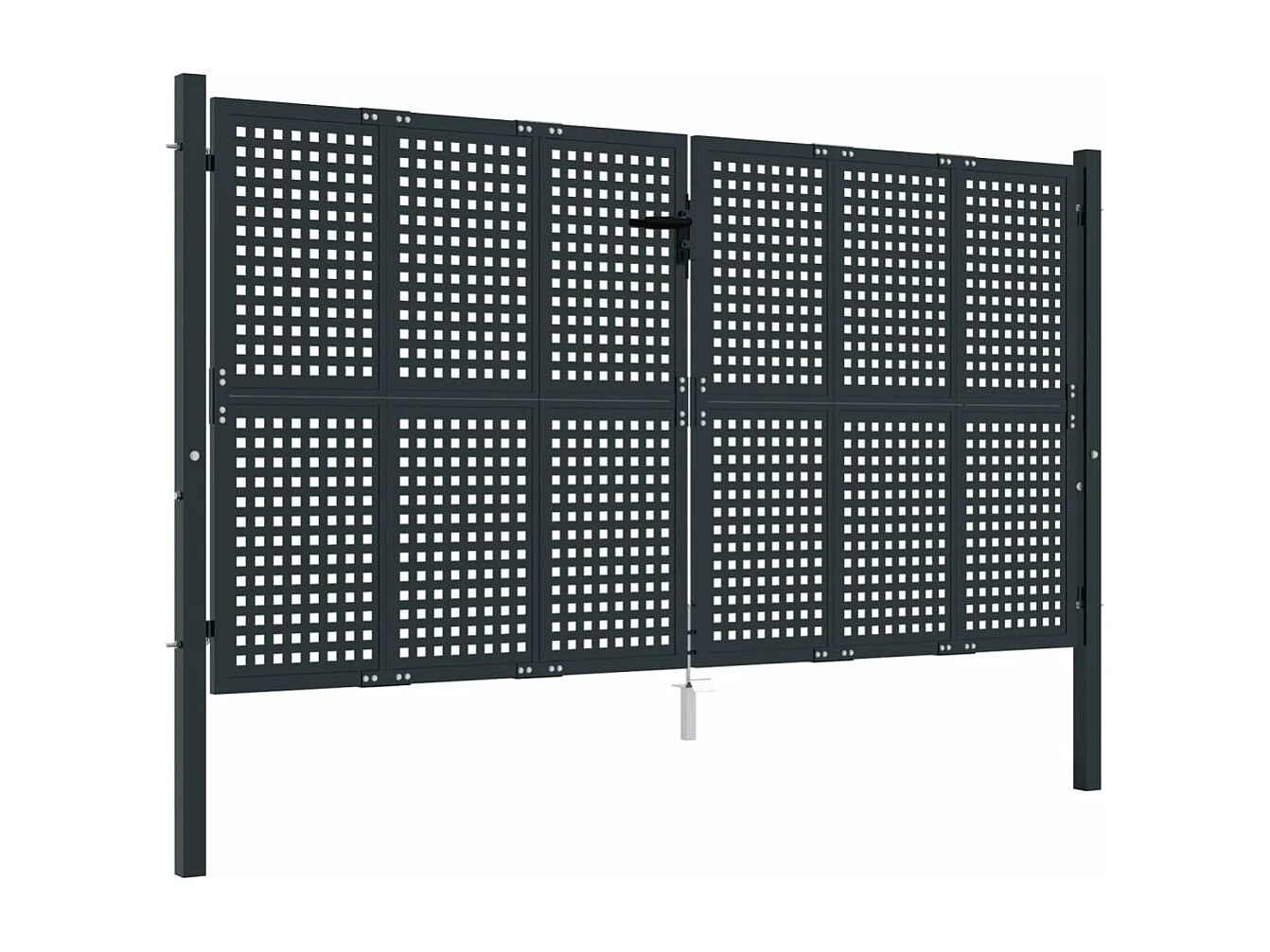 Portail de jardin anthracite 300 x 125 cm acier