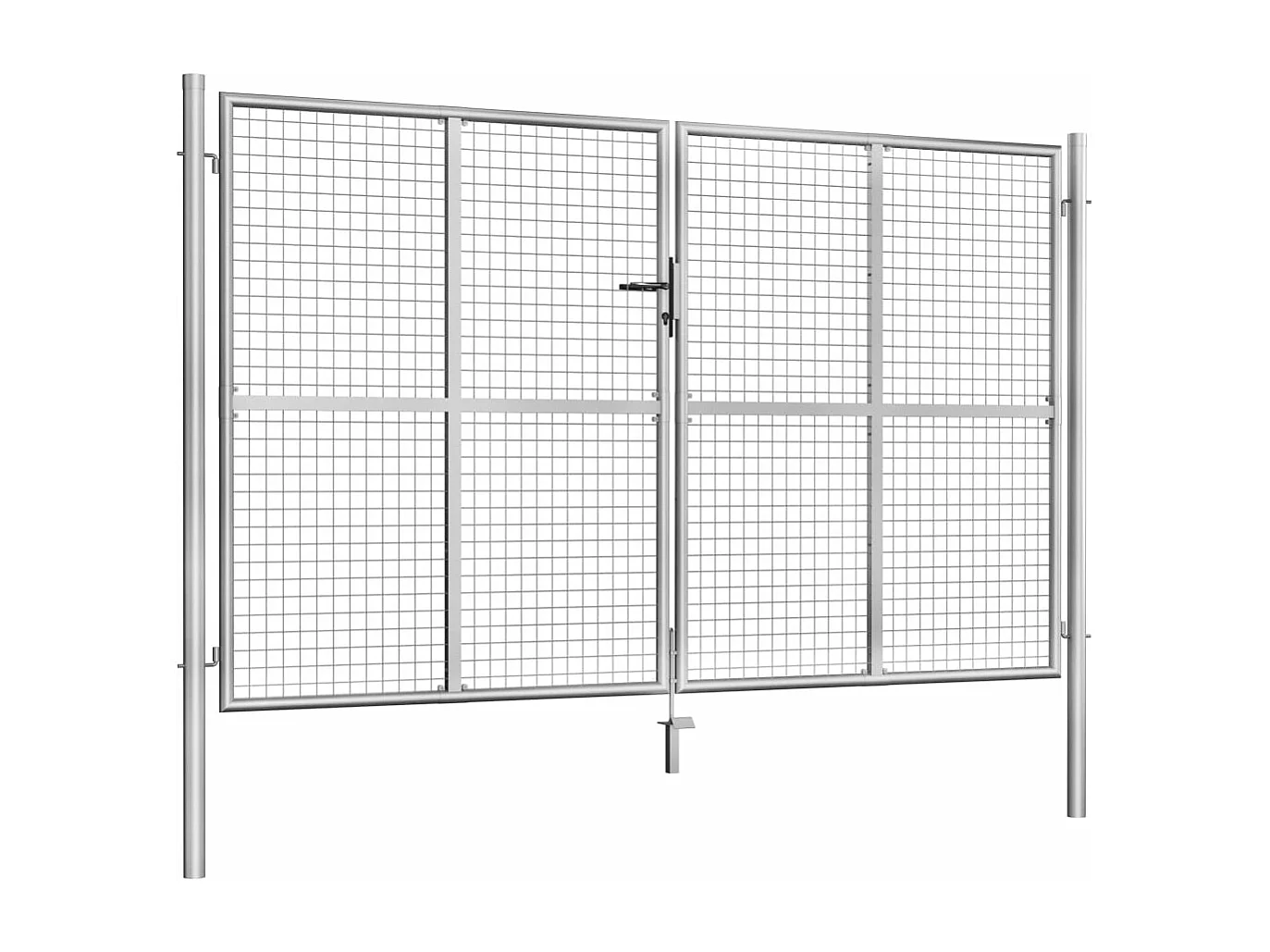 Porte de jardin Acier galvanisé 306x200 cm Argenté