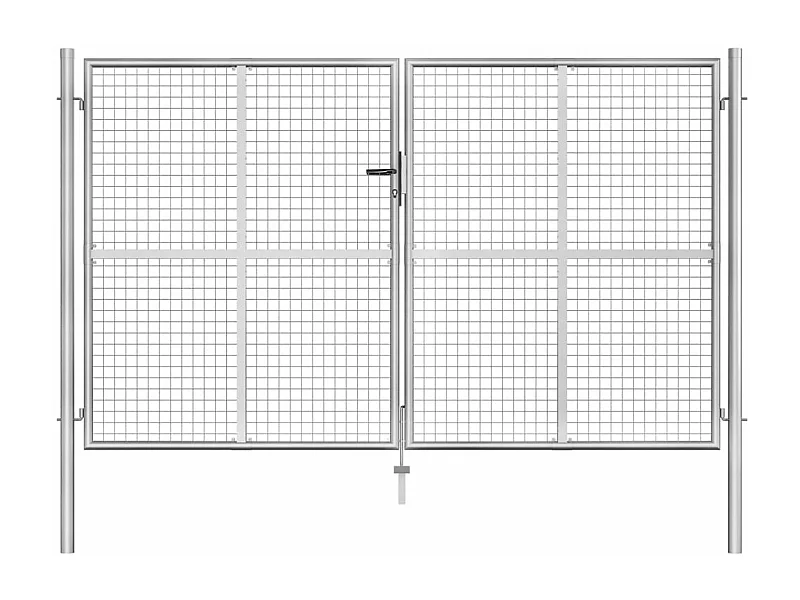 Porte de jardin Acier galvanisé 306x200 cm Argenté