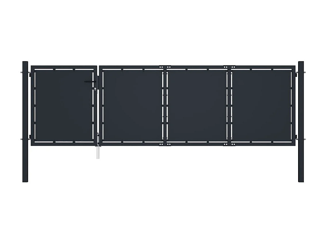 Portail de jardin Acier 350x100 cm Anthracite