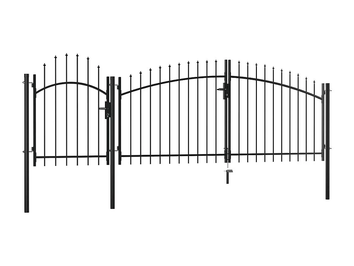 Portão de jardim Aço 1,75 x 4 m Preto