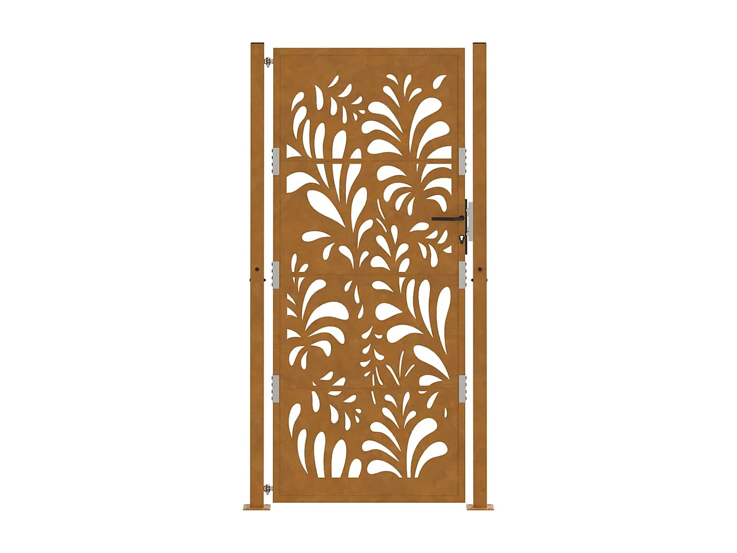 Weerbestendige stalen tuinpoort met golfdesign