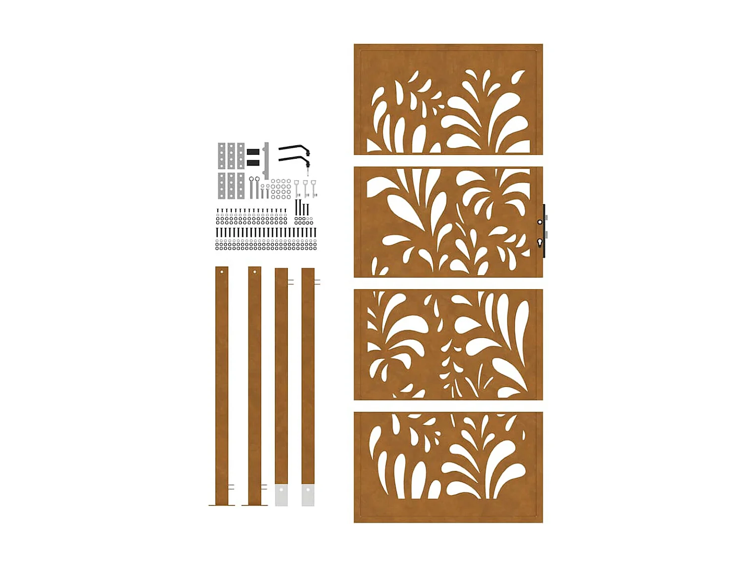 Weerbestendige stalen tuinpoort met golfdesign