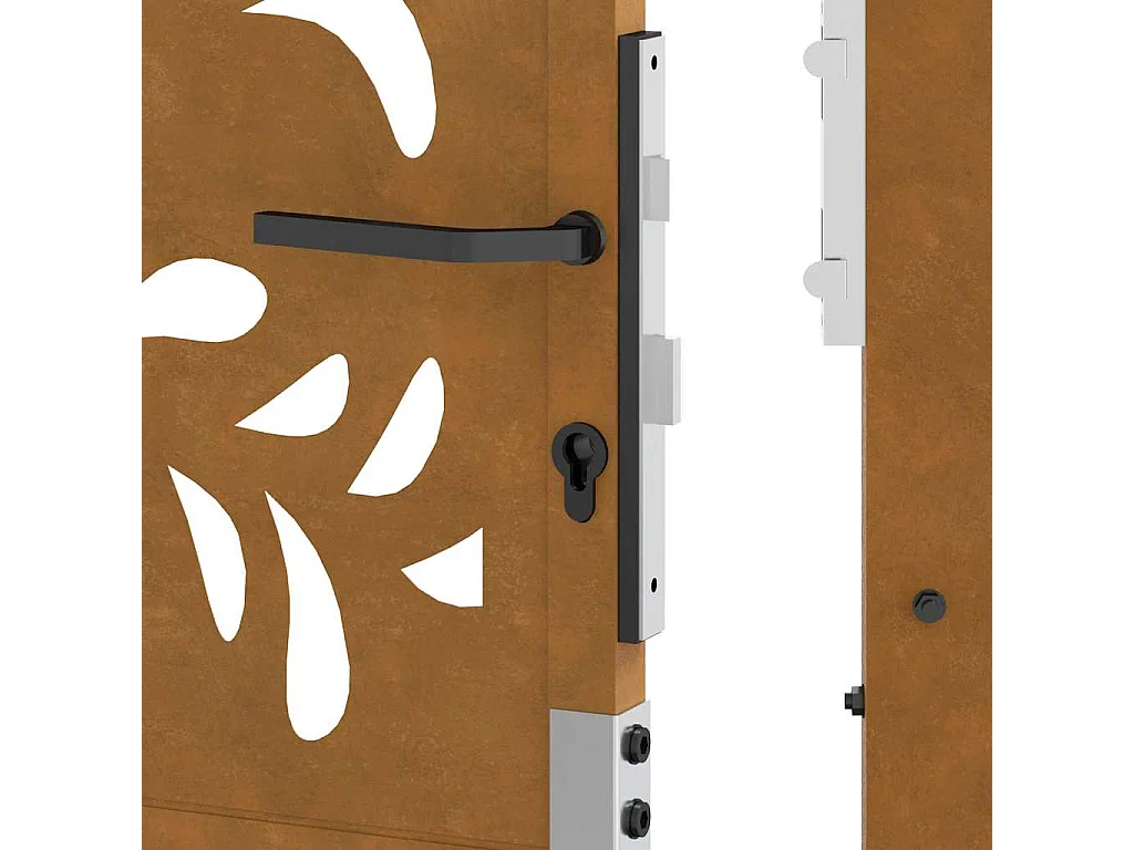 Weerbestendige stalen tuinpoort met golfdesign