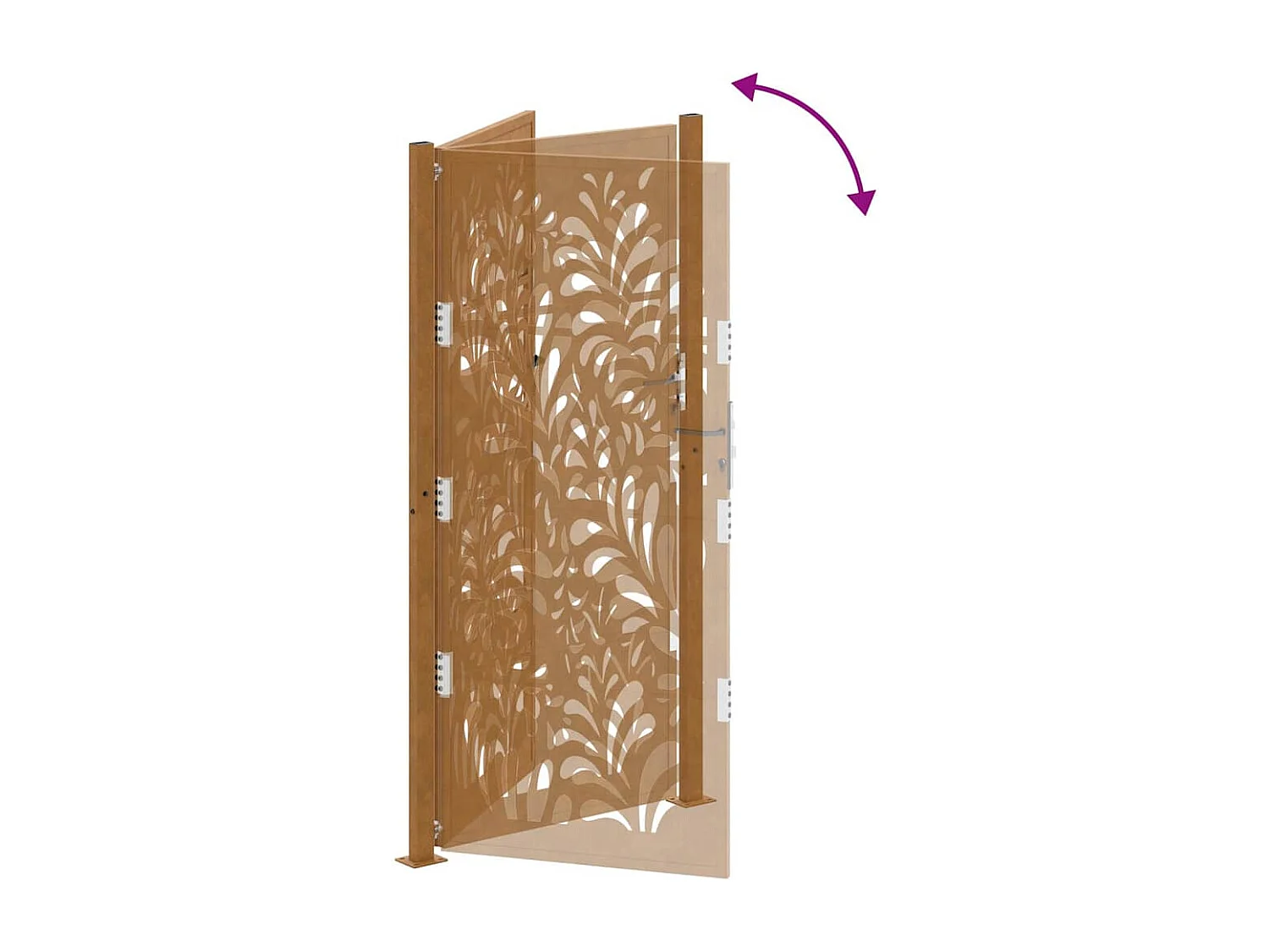 Porte de jardin acier résistant aux intempéries design vagues