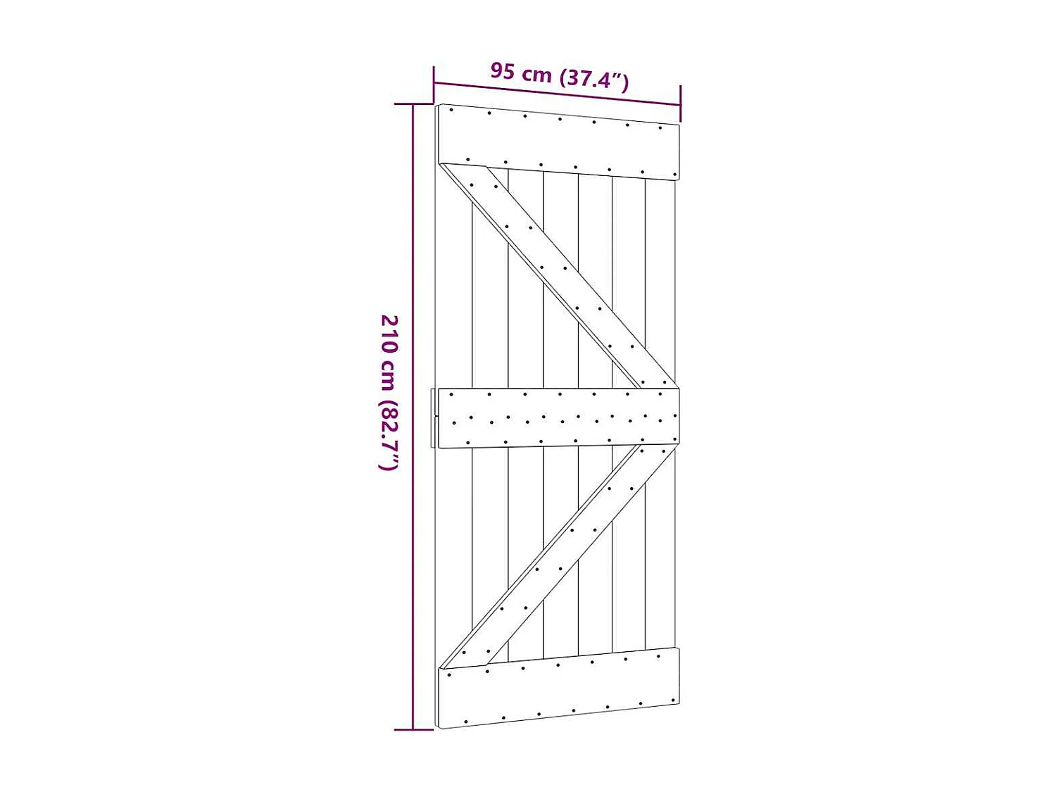 Porte NARVIK 95x210 cm bois massif de pin