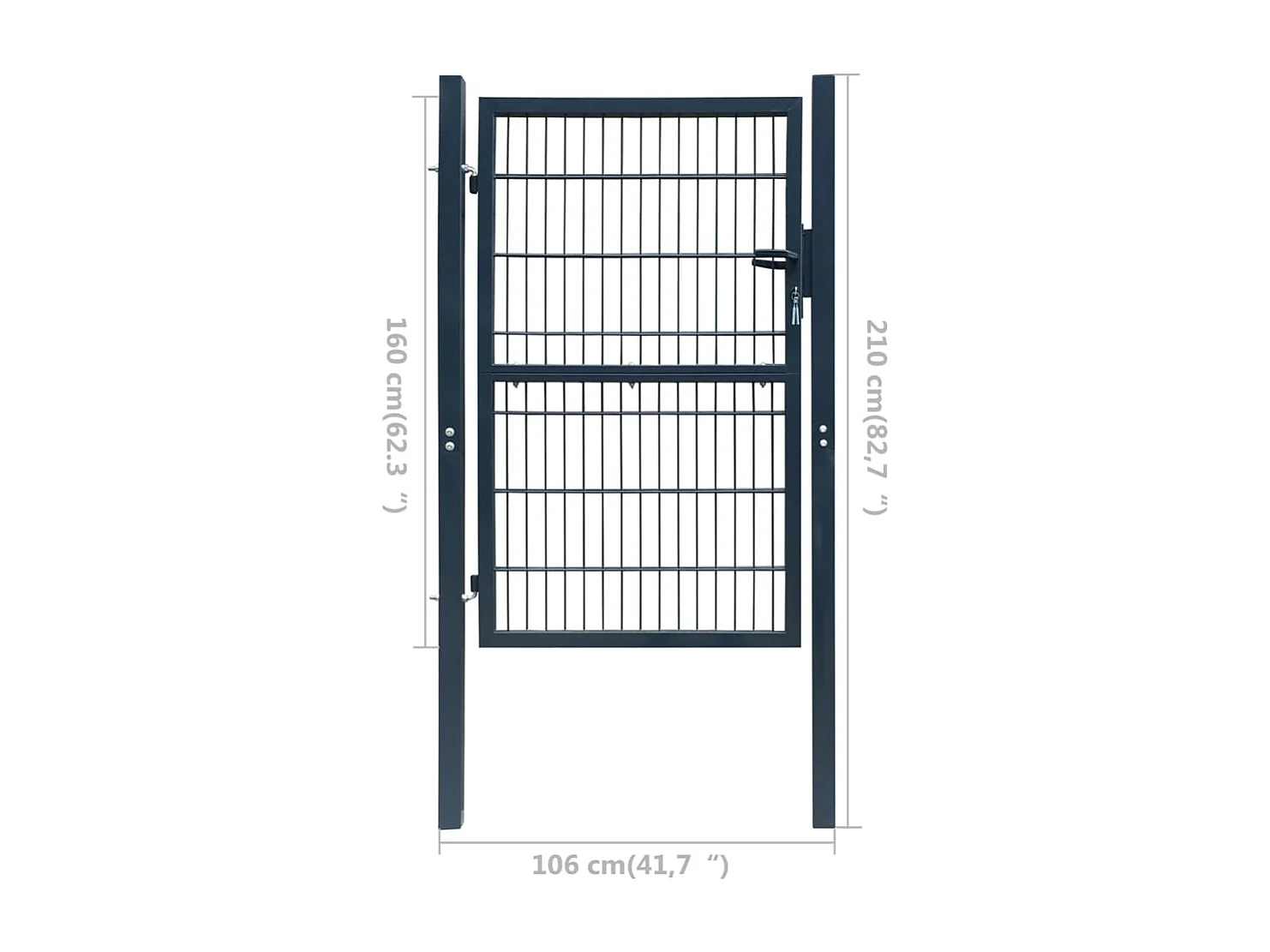 Cancello 2D (singolo) Grigio antracite 106x210 cm
