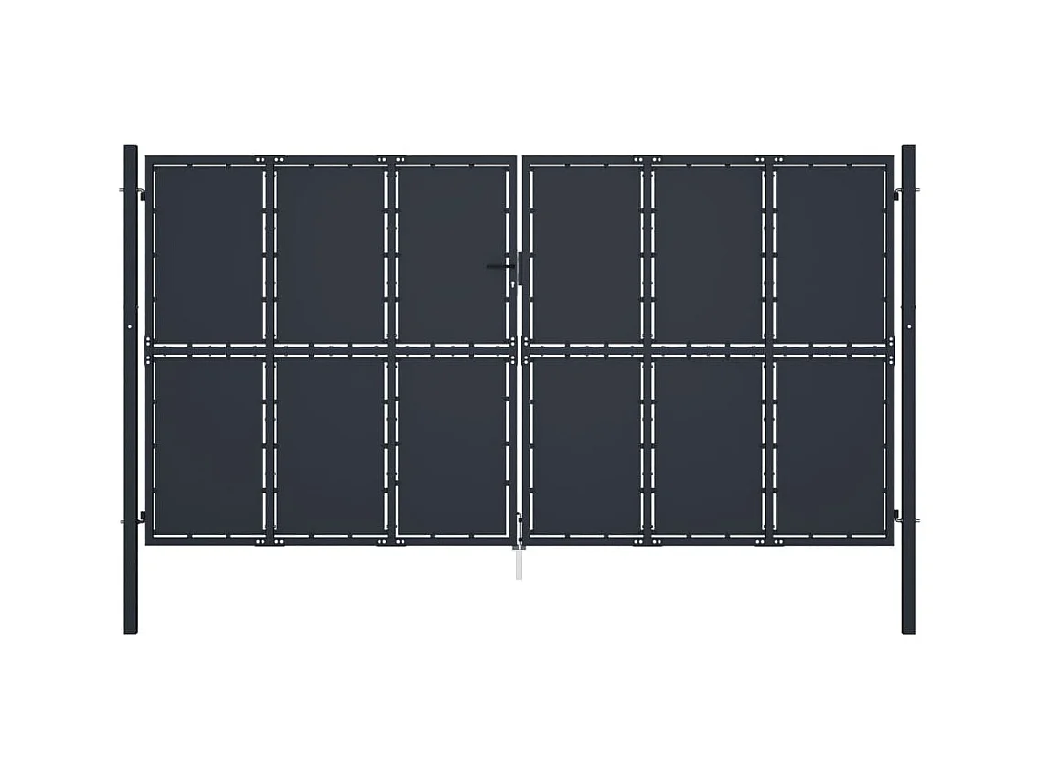 Portail de jardin Acier 400 x 175 cm Anthracite